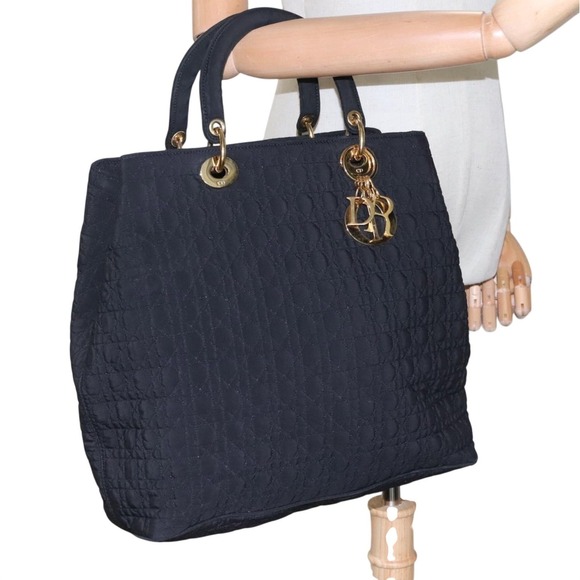 CHRISTIAN DIOR Lady Dior Cannage Handbag Black Gold | RARE VINTAGE AUTHENTICATED - Picture 13 of 13